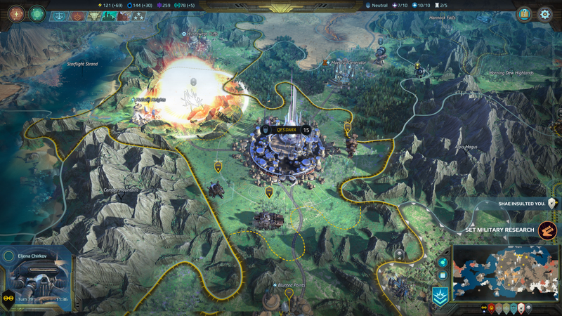 Instead of waiting for your territory to expand slowly, in Planetfall you can just head out into a neighbouring region and stake a claim on the whole thing.